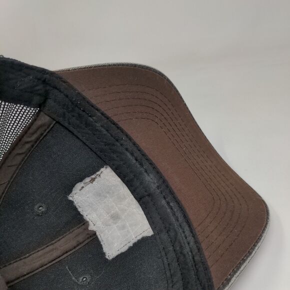 Fish Leather Patch Snapback Mesh Back Trucker Hat Gray One Size George - Picture 7 of 8